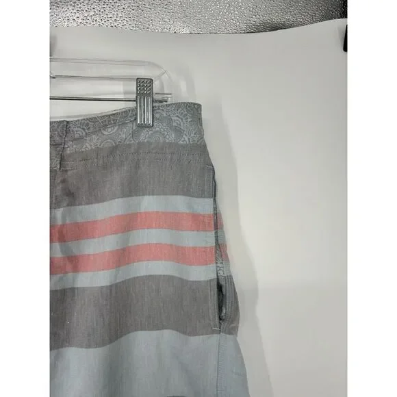 Lost Enterprises Board Shorts Size 32 Striped 9" Inseam Bathing Suit Swim Shorts - Picture 6 of 9